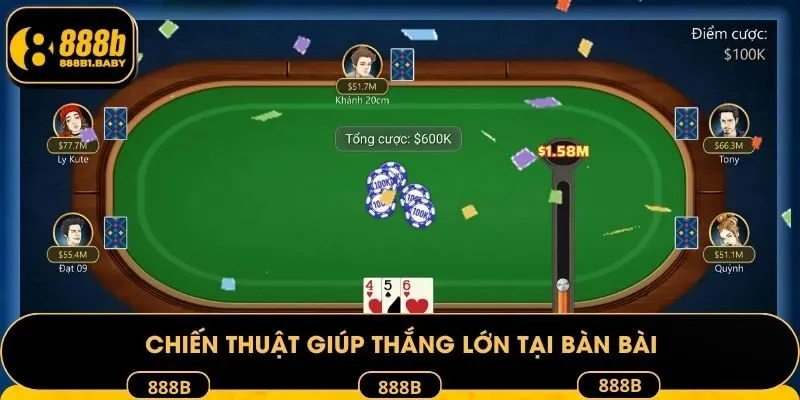 Chiến thuật giúp thắng lớn tại bàn bài