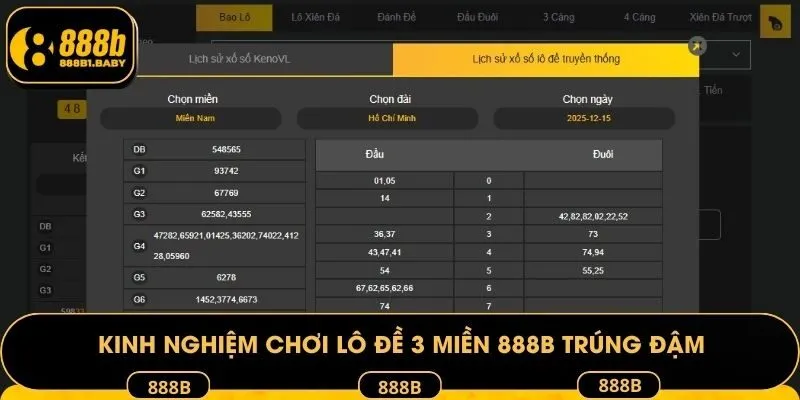 Kinh nghiệm chơi lô đề 3 miền 888B trúng đậm